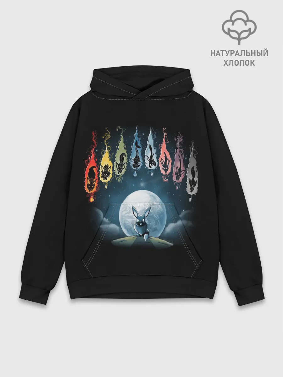 Худи мужской база хлопок / Покемон Эволюция Иви