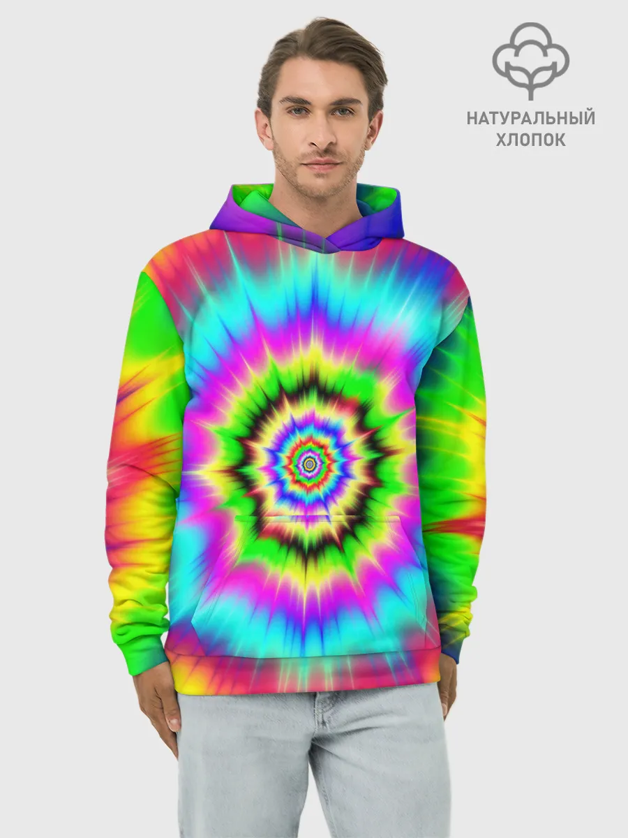 Худи мужской база хлопок / ОПТИЧЕСКИЙ УЗОР