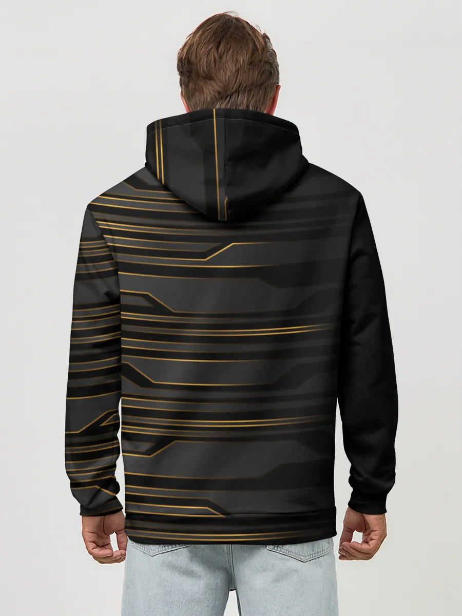 Худи мужской база хлопок / Futuristic technology lines