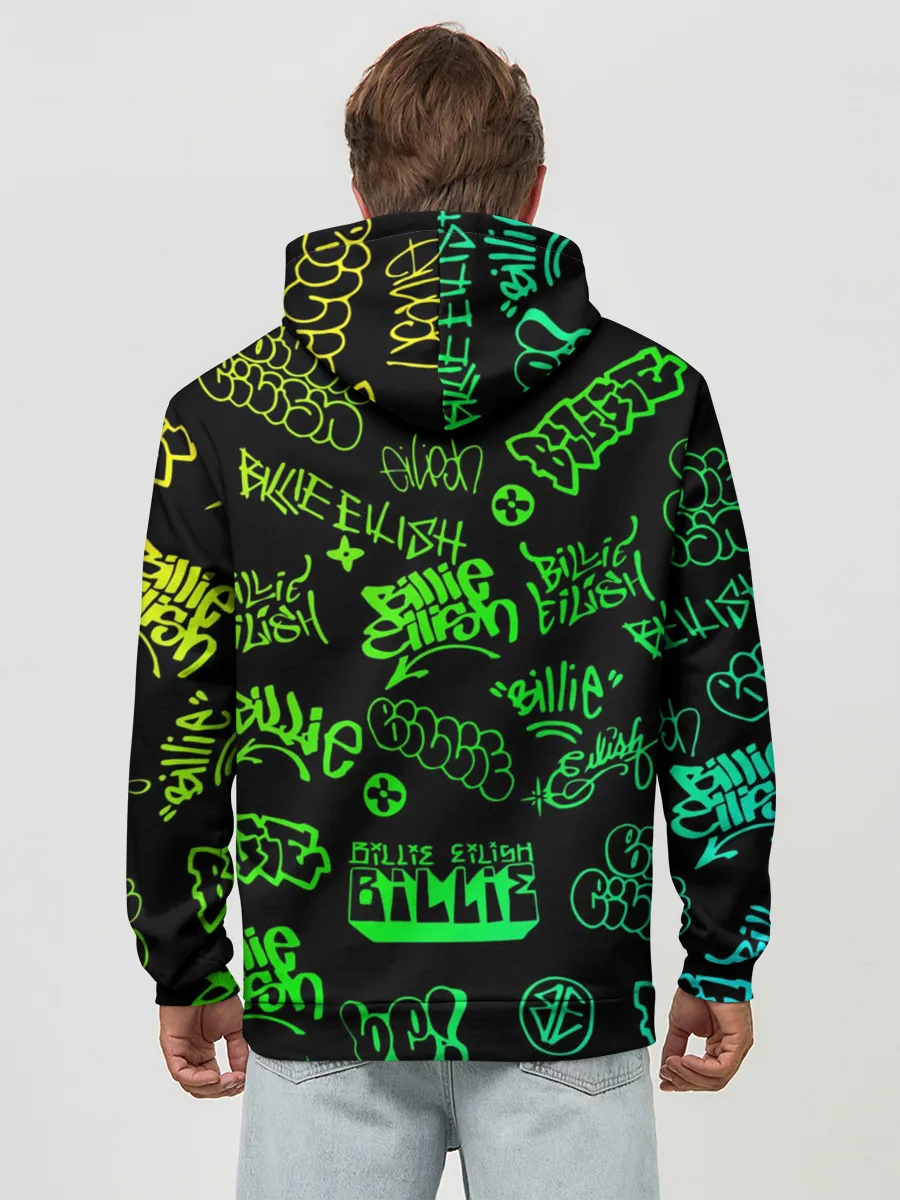 Худи мужской база хлопок / Billie Eilish Graffiti gradien