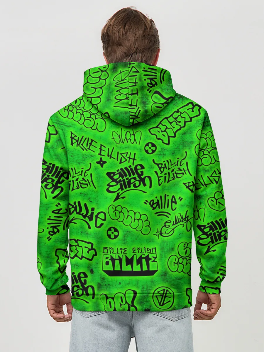 Худи мужской база хлопок / Billie Eilish Graffiti glow