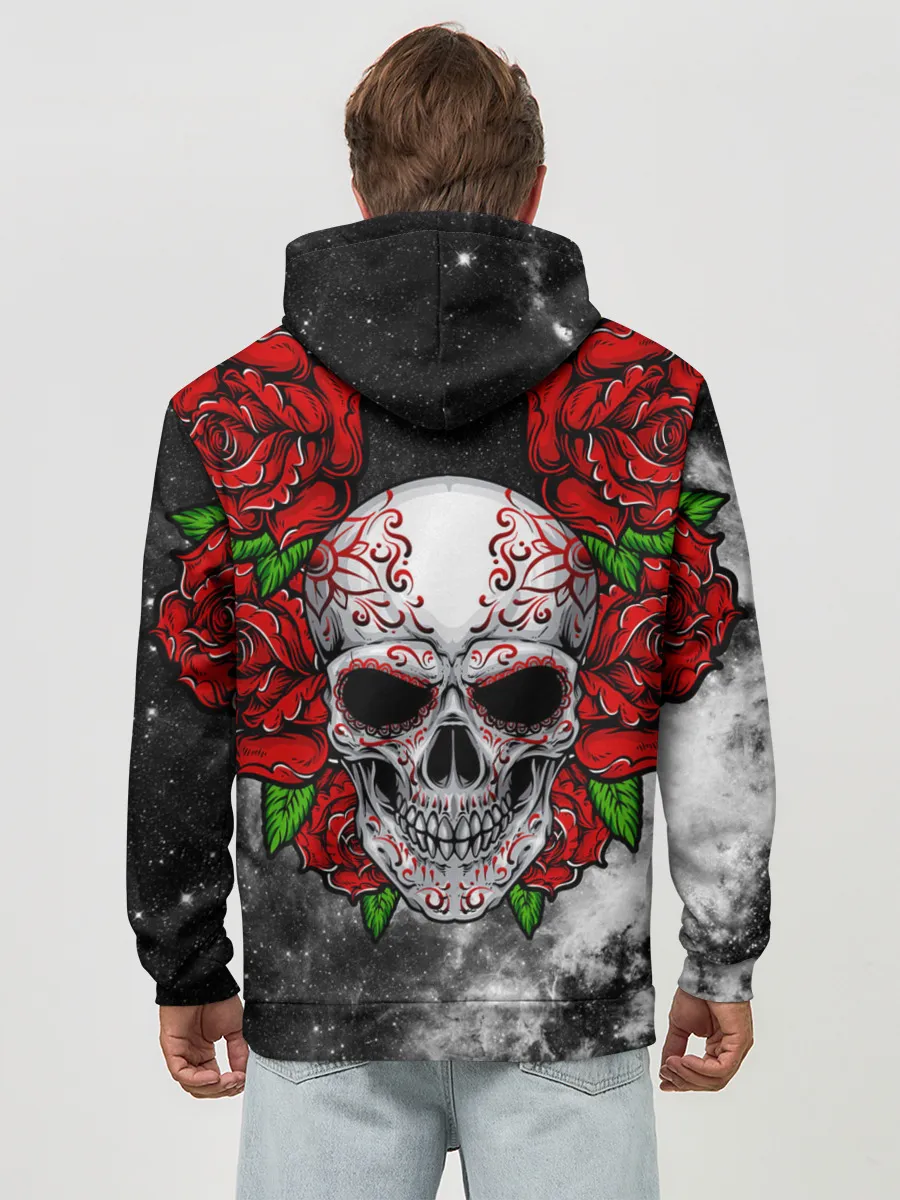 Худи мужской база хлопок / Skull and Roses