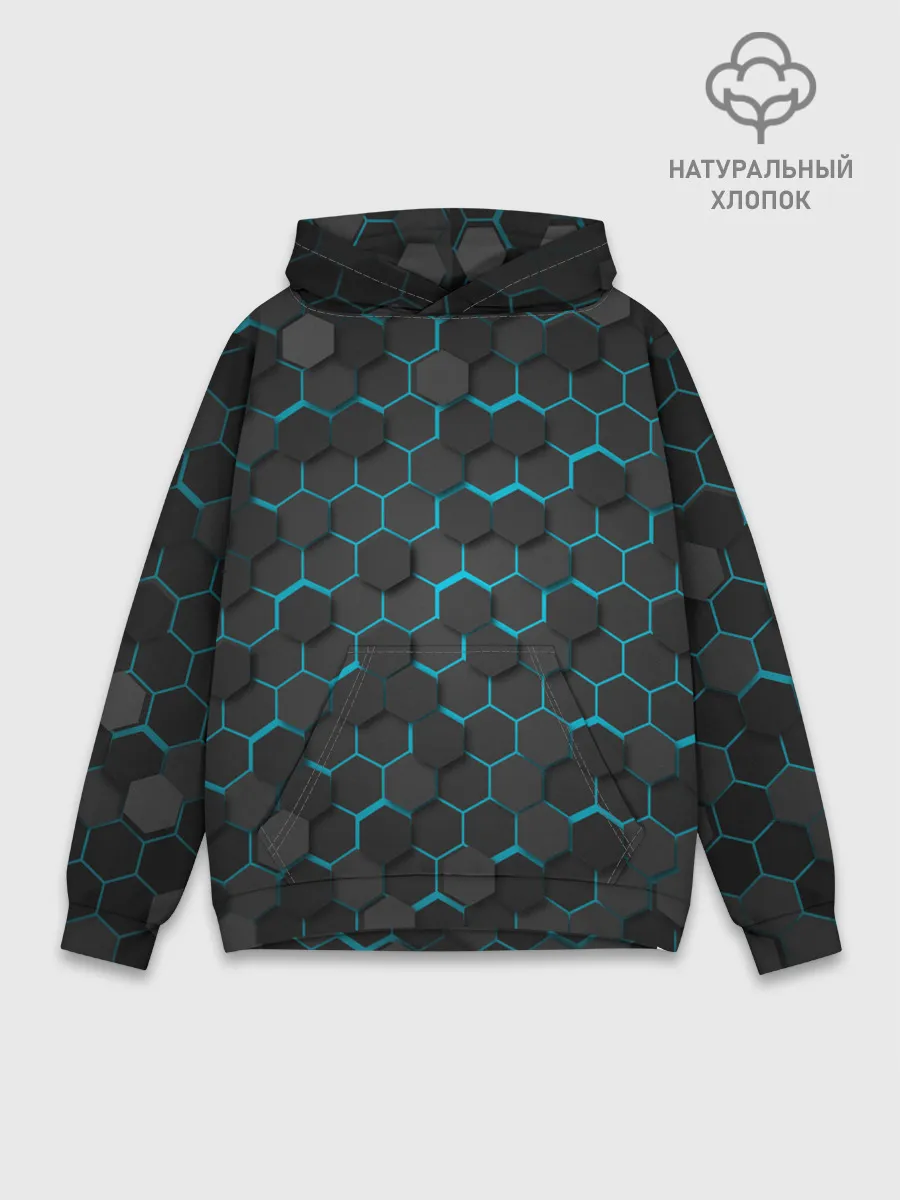 Худи мужской база хлопок / Turquoise Octagon