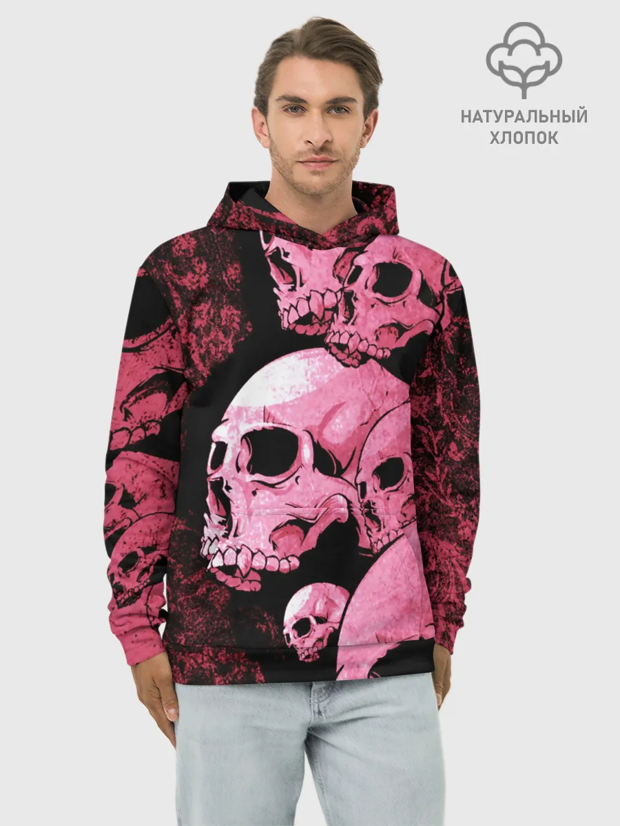 Худи мужской база хлопок / ЧЕРЕПА