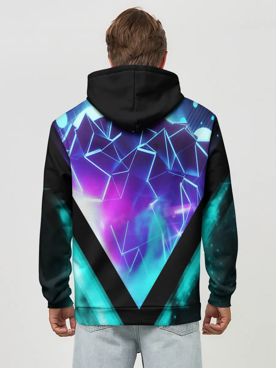 Худи мужской база хлопок / NEON GEOMETRY