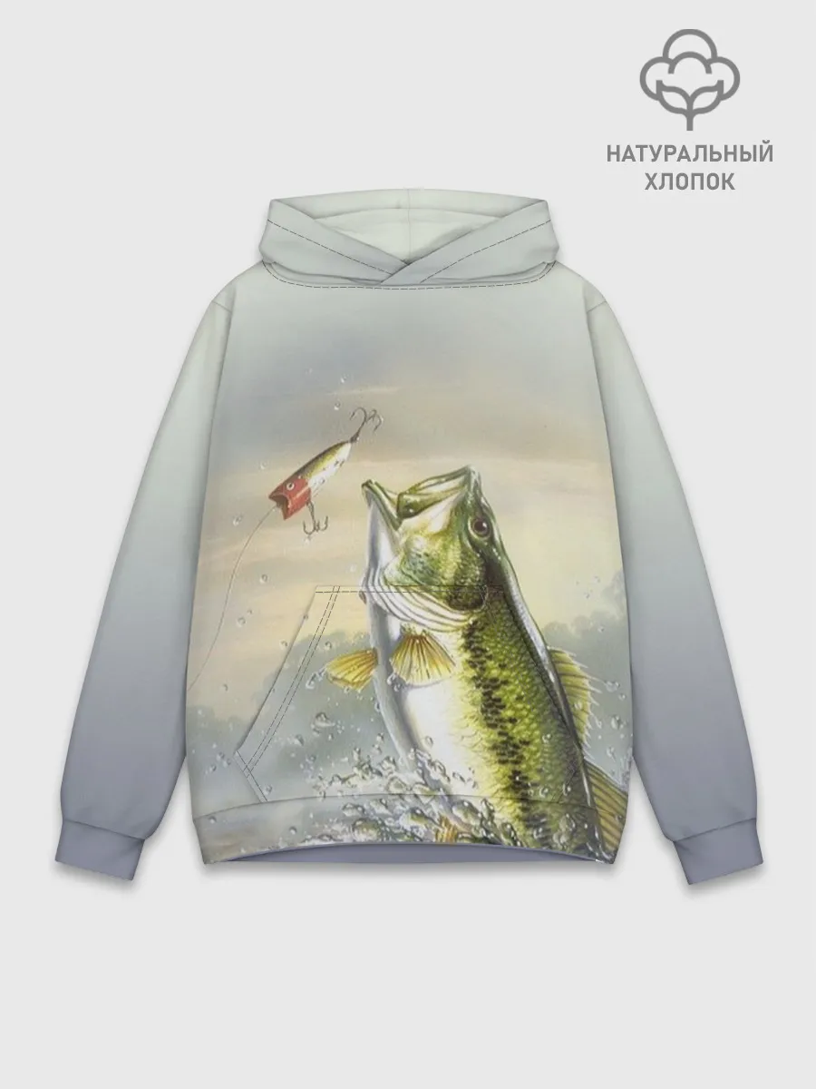Худи мужской база хлопок / Рыбалка