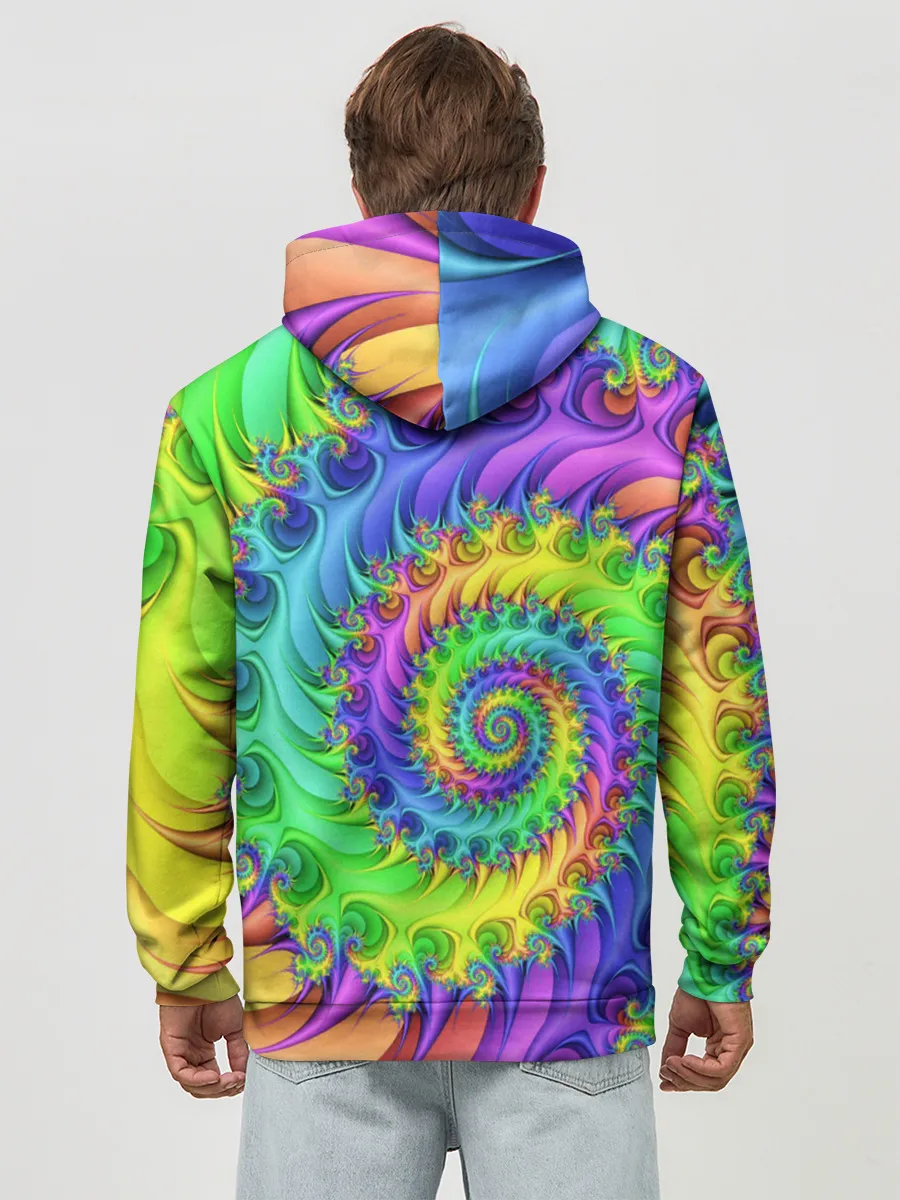 Худи мужской база хлопок / ФРАКТАЛЬНЫЙ АБСТРАКТ