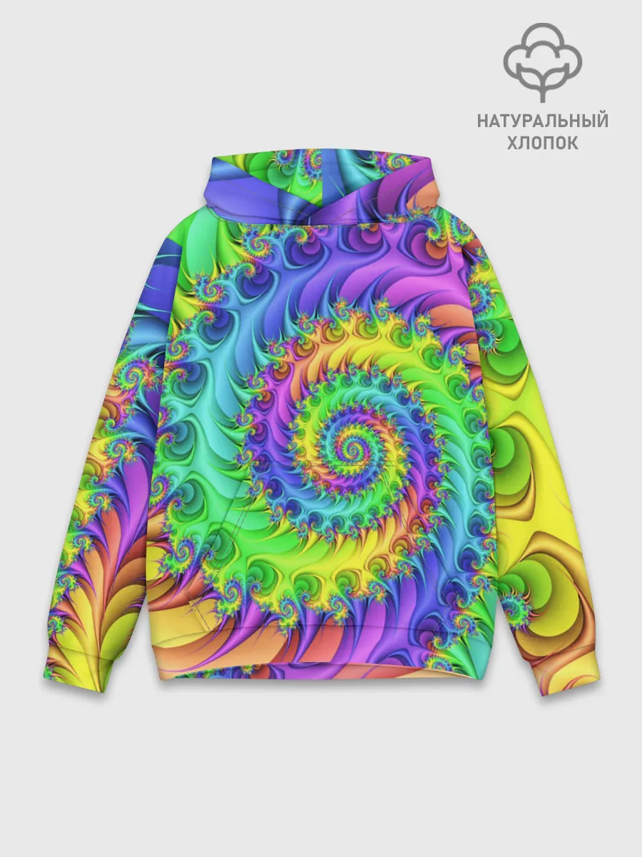 Худи мужской база хлопок / ФРАКТАЛЬНЫЙ АБСТРАКТ