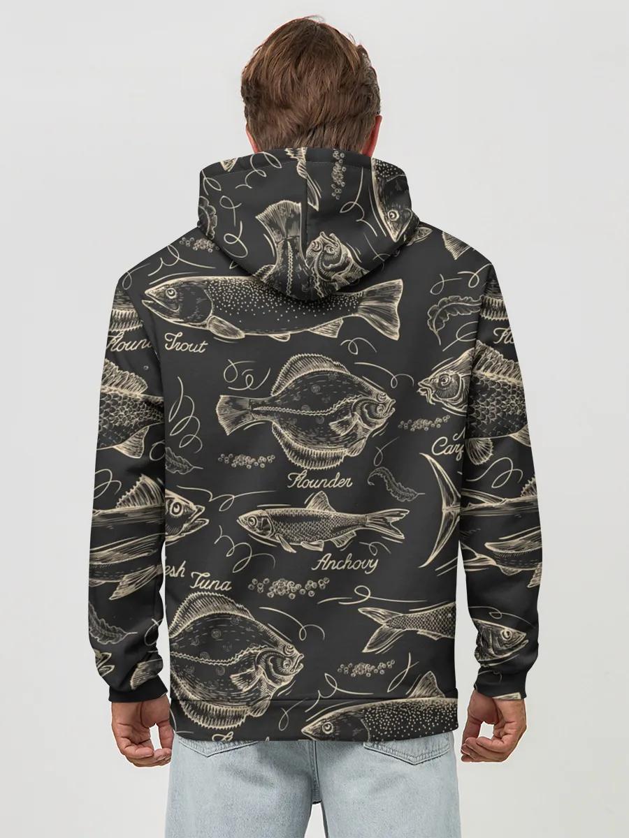 Худи мужской база хлопок / Lets go fishing