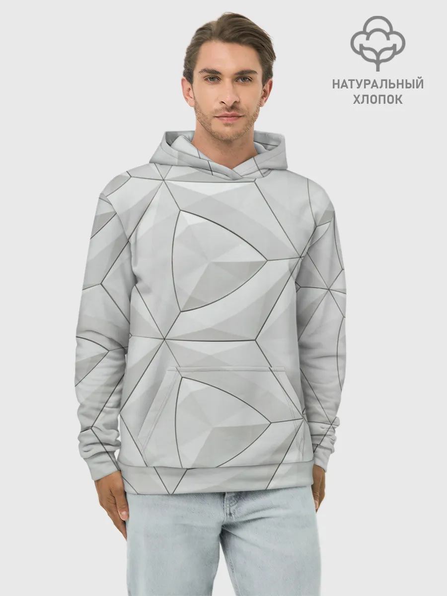 Худи мужской база хлопок / Техно Геометрия