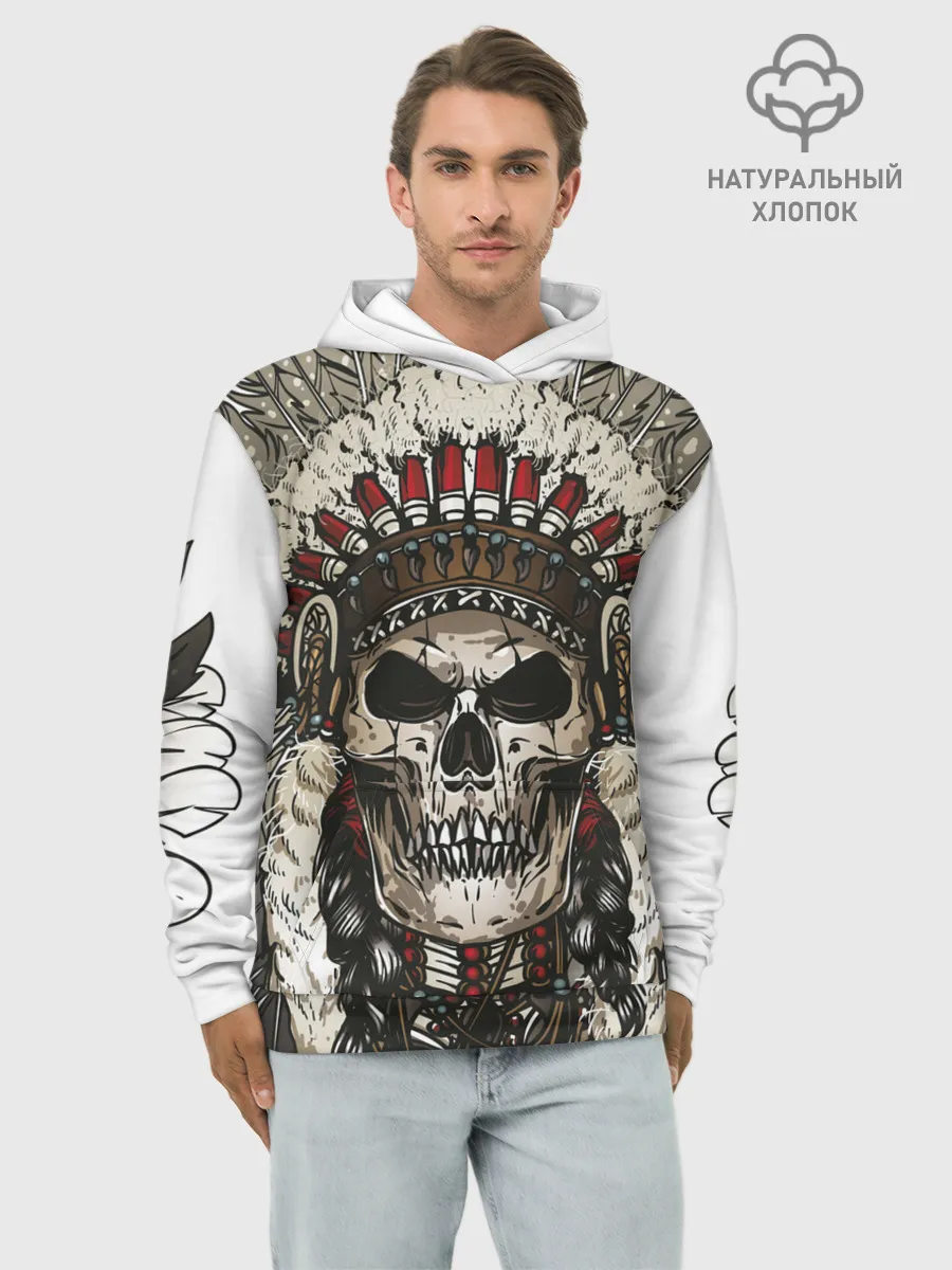Худи мужской база хлопок / Leader of indian skeletons
