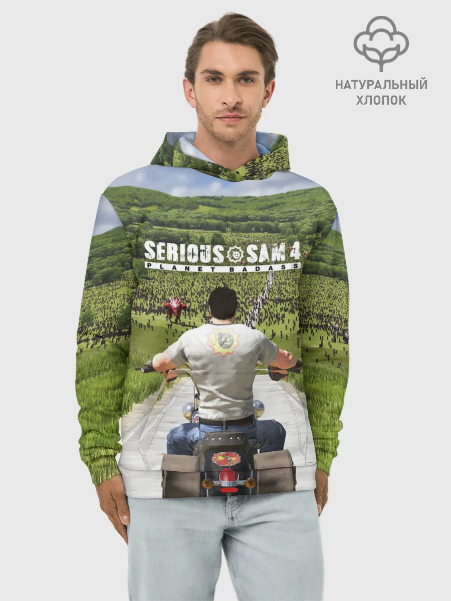Худи мужской база хлопок / SERIOUS SAM 4: PLANET BADASS