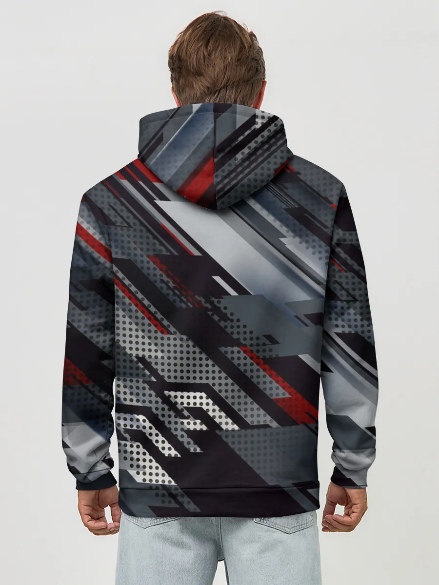 Худи мужской база хлопок / Металлическая текстура