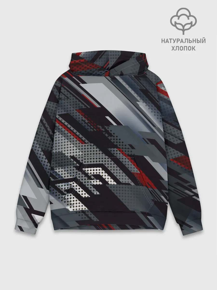 Худи мужской база хлопок / Металлическая текстура