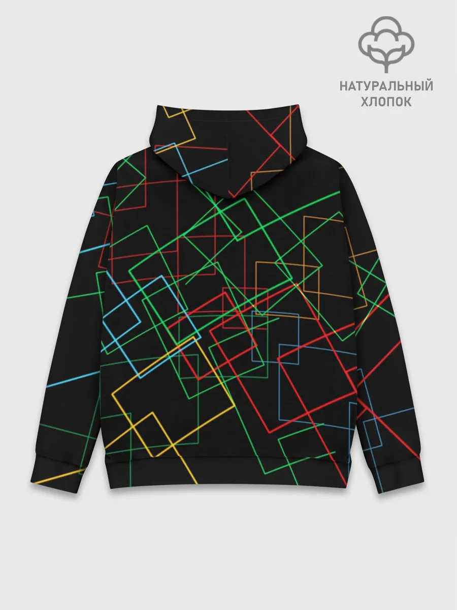 Худи мужской база хлопок / Линейная Абстракция