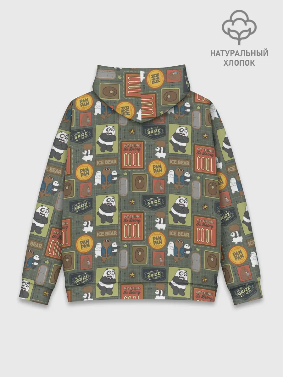 Худи мужской база хлопок / Клевые медведи