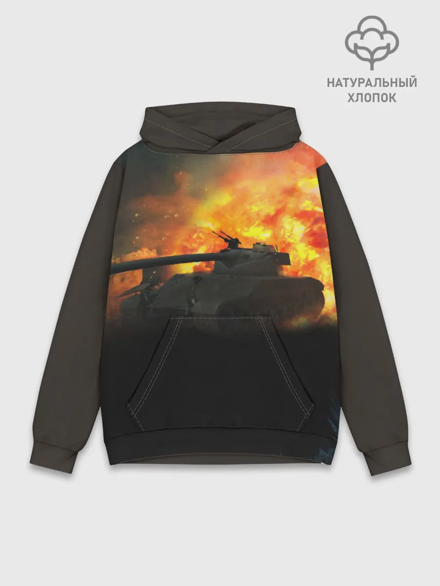 Худи мужской база хлопок / ТАНК В ОГНЕ
