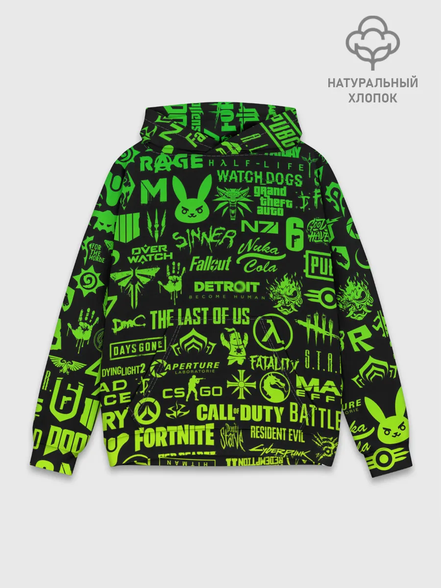 Худи мужской база хлопок / ЛОГОТИПЫ ИГР