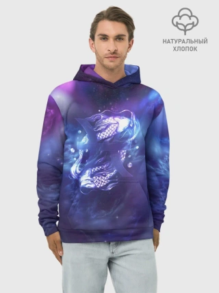 Худи мужской база хлопок / Рыбы