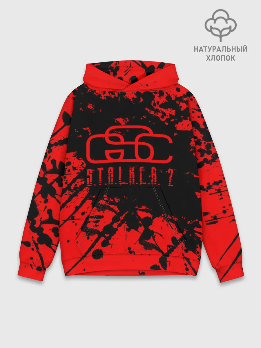 Худи мужской база хлопок / Stalker GSC red
