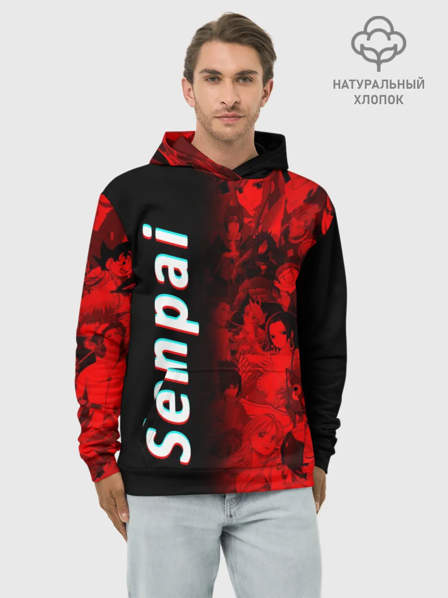 Худи мужской база хлопок / Senpai Glitch