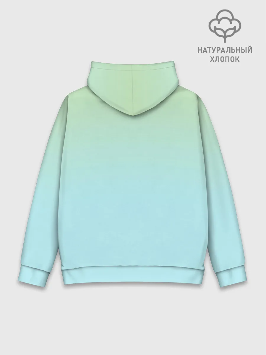 Худи мужской база хлопок / Дзётаро кудзе бирюза