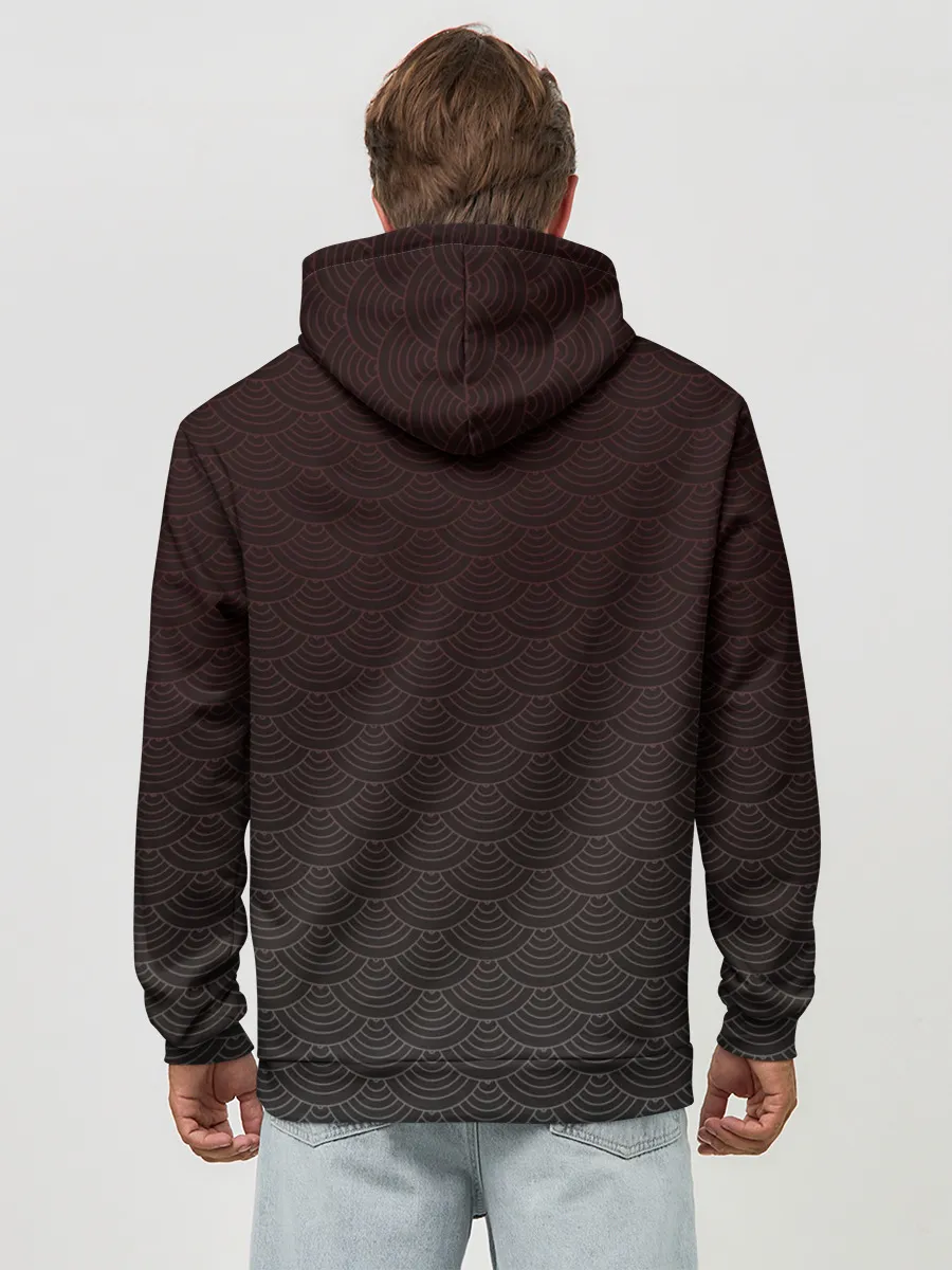 Худи мужской база хлопок / Японский волк