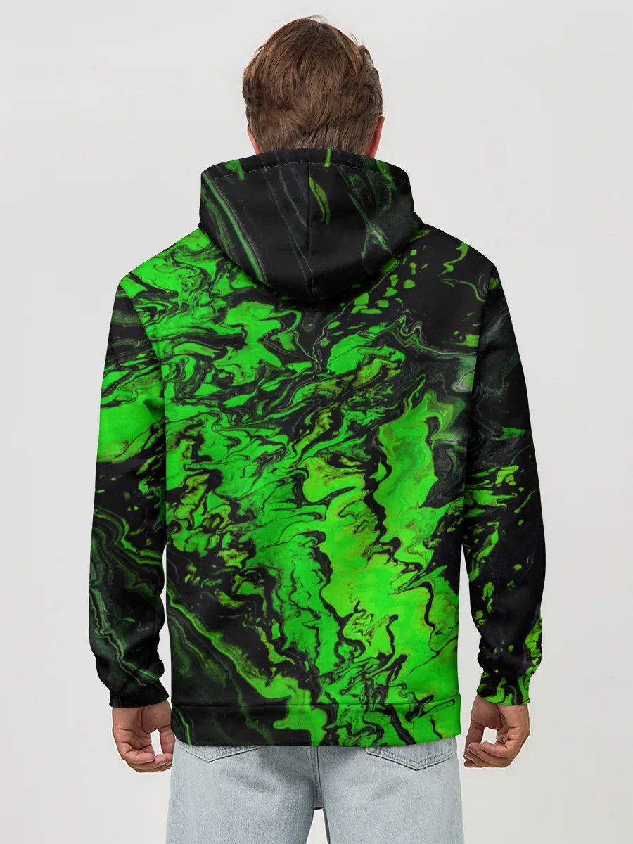 Худи мужской база хлопок / Тёмные зеленые краски