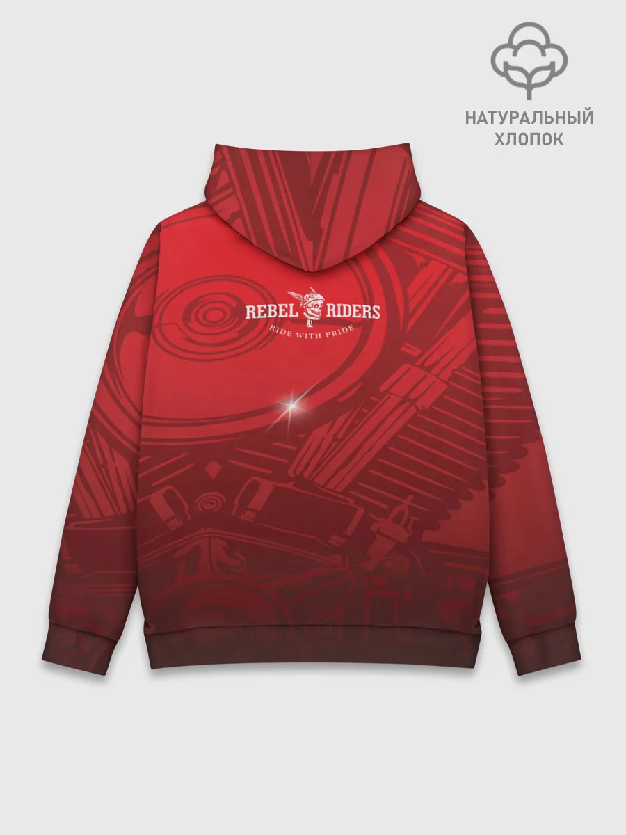 Худи мужской база хлопок / Vintage chopper motorcycle