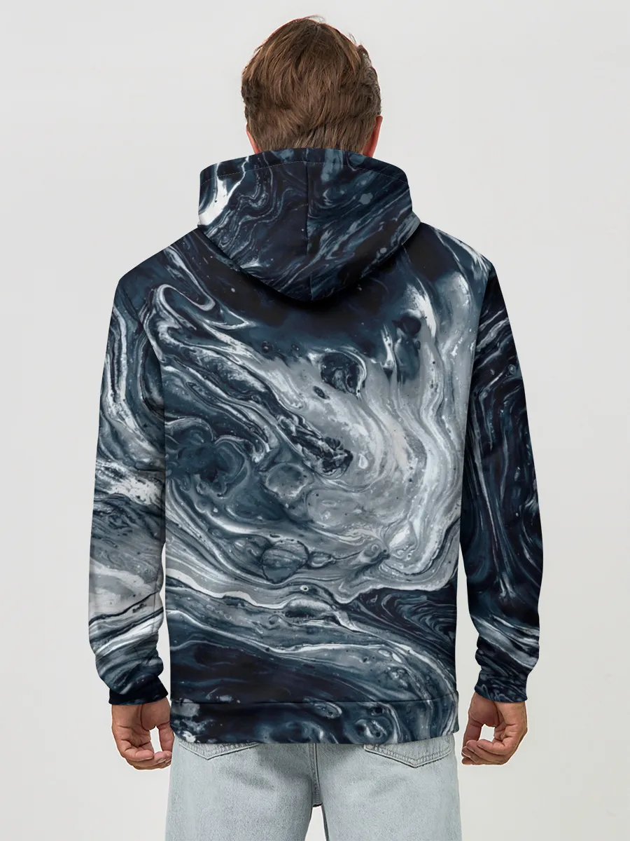 Худи мужской база хлопок / Темные холодные краски