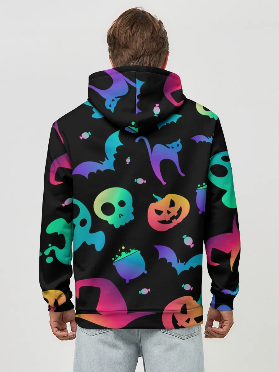 Худи мужской база хлопок / RAINBOW HALLOWEEN | ХЭЛЛУИН