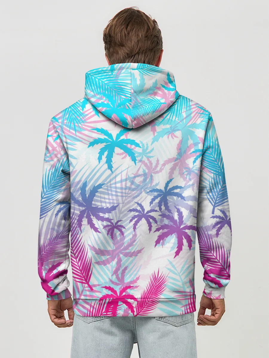 Худи мужской база хлопок / НЕОНОВЫЕ ПАЛЬМЫ