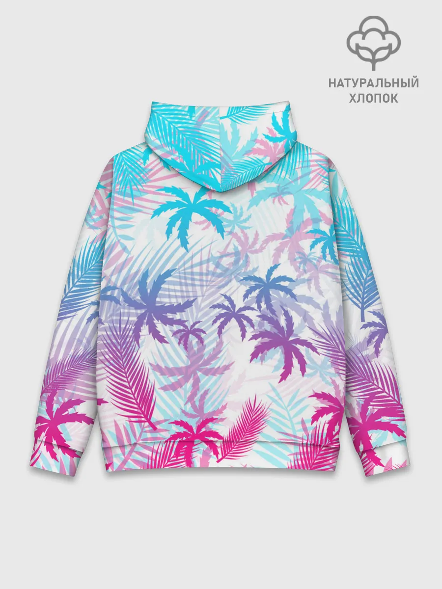 Худи мужской база хлопок / НЕОНОВЫЕ ПАЛЬМЫ