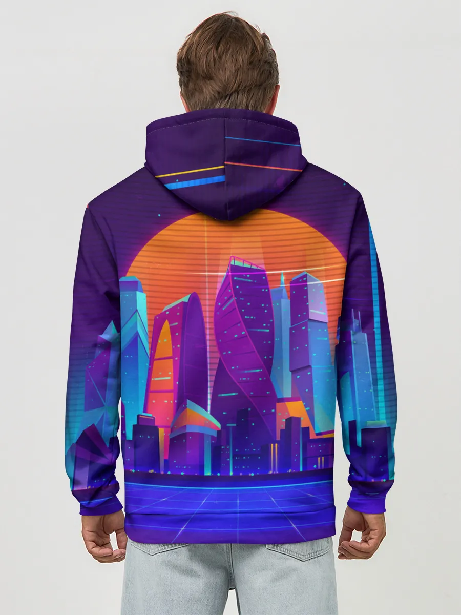 Худи мужской база хлопок / НЕОНОВЫЙ ГОРОД