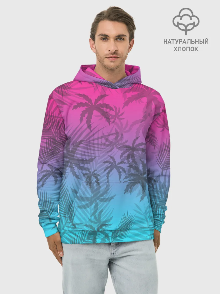 Худи мужской база хлопок / РЕТРО ПАЛЬМЫ