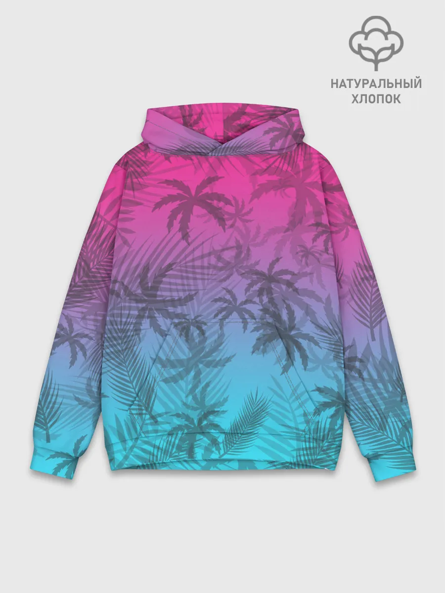 Худи мужской база хлопок / РЕТРО ПАЛЬМЫ