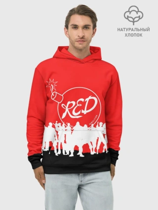 Худи мужской база хлопок / TEAM FORTRESS 2 RED TEAM