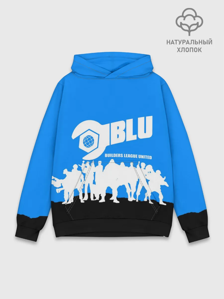 Худи мужской база хлопок / TEAM FORTRESS 2 BLUE TEAM