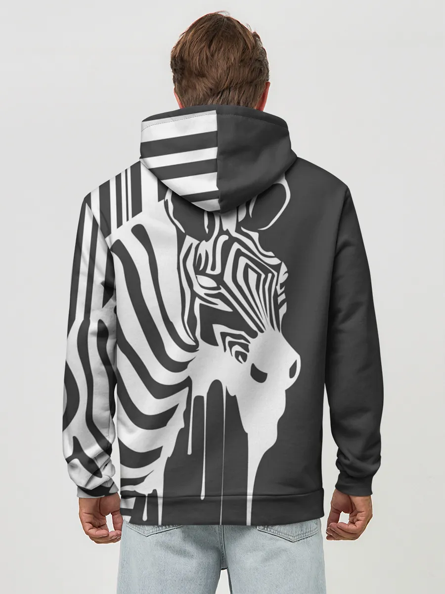 Худи мужской база хлопок / Зебра