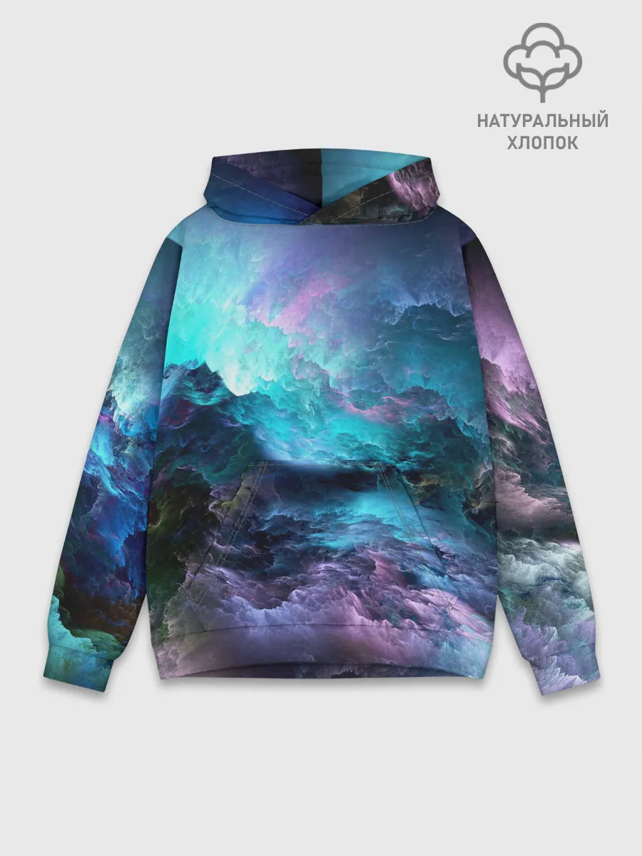 Худи мужской база хлопок / ФРАКТАЛЬНЫЙ КОСМОС | SPACE