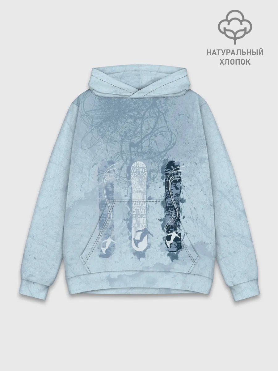 Худи мужской база хлопок / три сноуборда