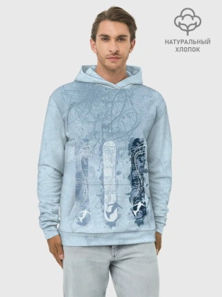 Худи мужской база хлопок / три сноуборда