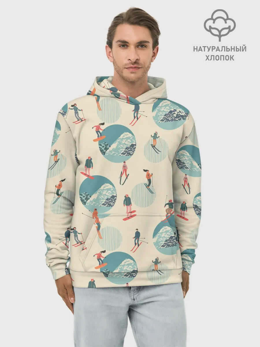 Худи мужской база хлопок / лыжники