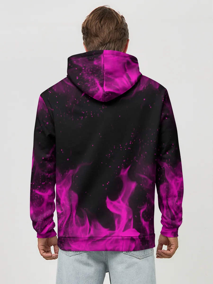 Худи мужской база хлопок / KILLER QUEEN розовое пламя