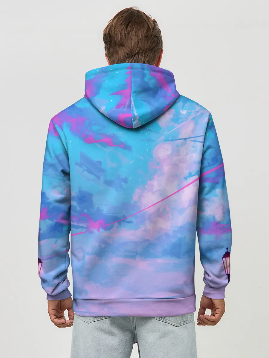 Худи мужской база хлопок / РОЗОВЫЕ ОБЛАКА