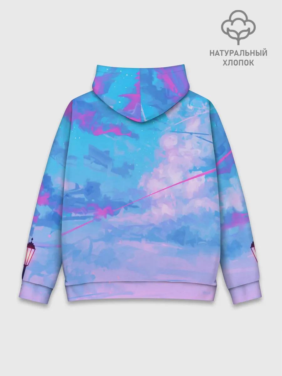 Худи мужской база хлопок / РОЗОВЫЕ ОБЛАКА