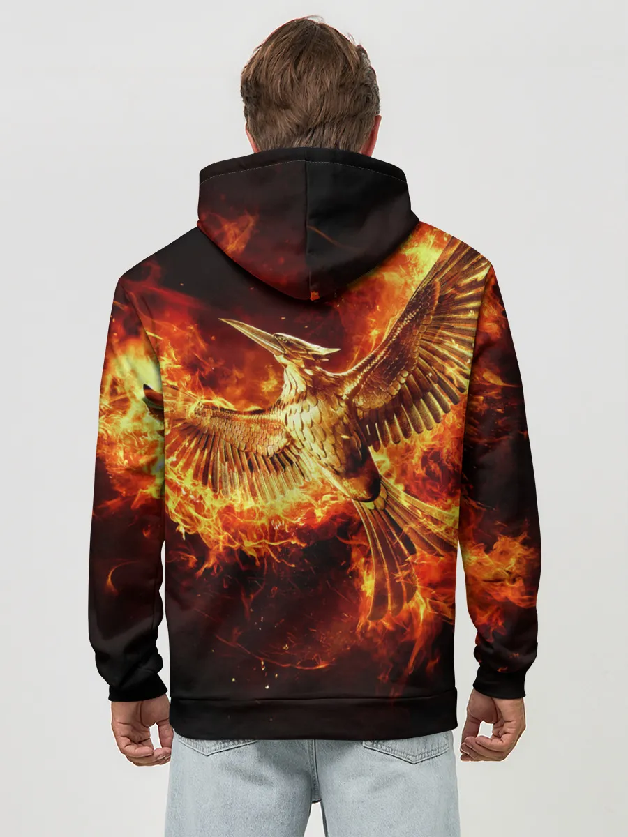 Худи мужской база хлопок / Феникс в огне