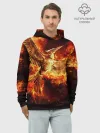 Худи мужской база хлопок / Феникс в огне
