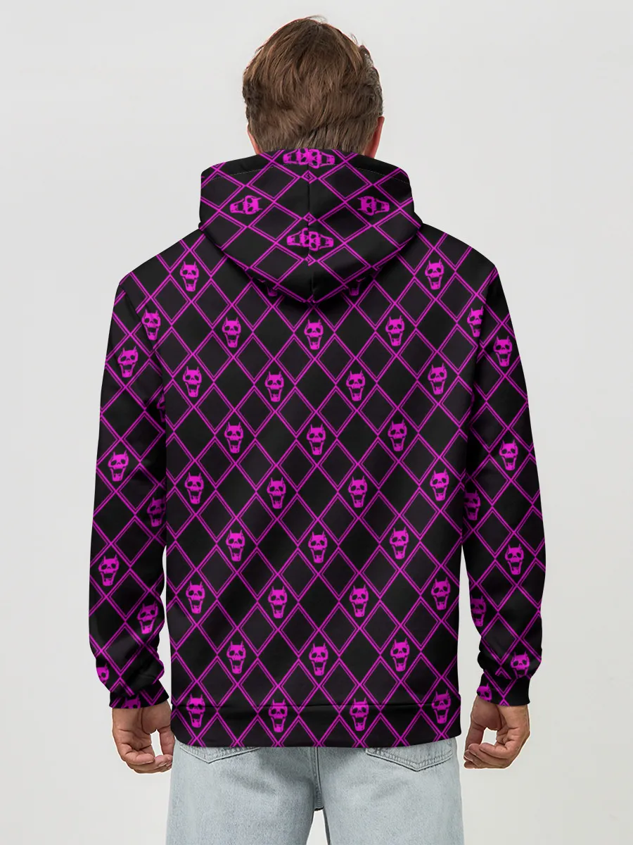 Худи мужской база хлопок / KILLER QUEEN фиолетовый узор