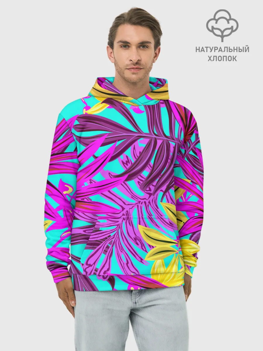 Худи мужской база хлопок / ТРОПИЧЕСКИЙ